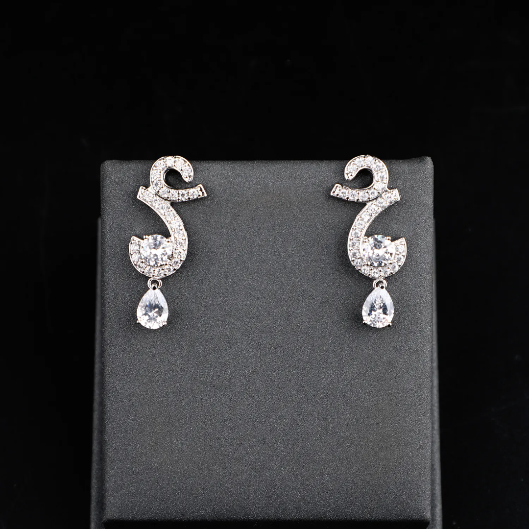 Luxury High Quality Shining Cubic Zircon Bridal Jewelry Set – Platinum Plated Dubai Wedding Set