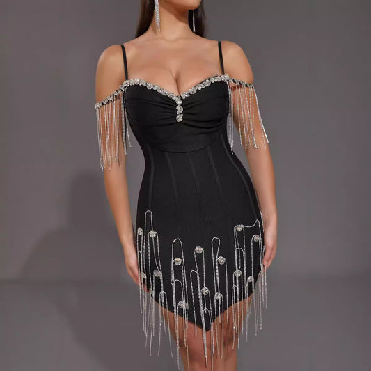 Suspender Bandage Tight Banquet Party Hip Skirt