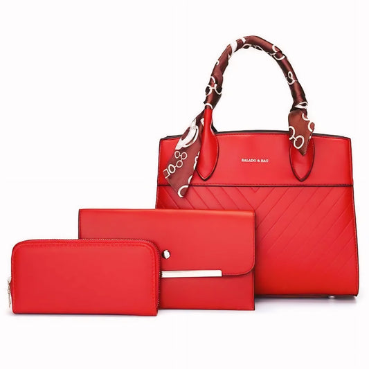 Luxevibe 2025 New Design High-Quality Large Capacity Silk Scarf Decor PU Women's Tote Bag