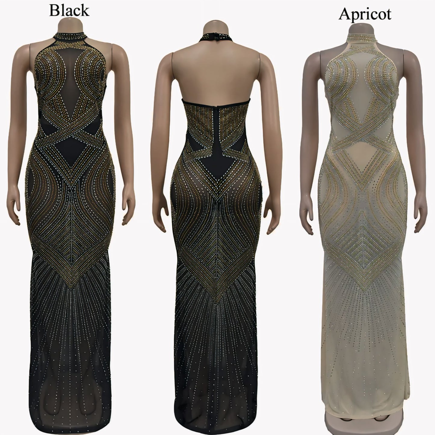 CX6811 Christmas Luxury Ball Gown – Halter Sleeveless Trumpet / Fishtail Evening Dress for Women