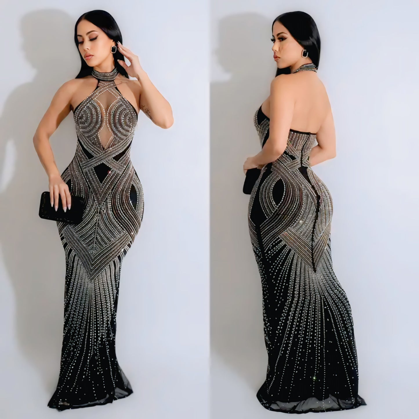 CX6811 Christmas Luxury Ball Gown – Halter Sleeveless Trumpet / Fishtail Evening Dress for Women